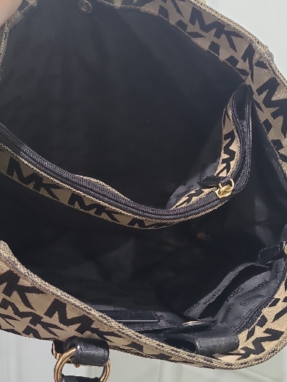 Michael Kors Brown and Black MK Signature Tote - Picture 10 of 10